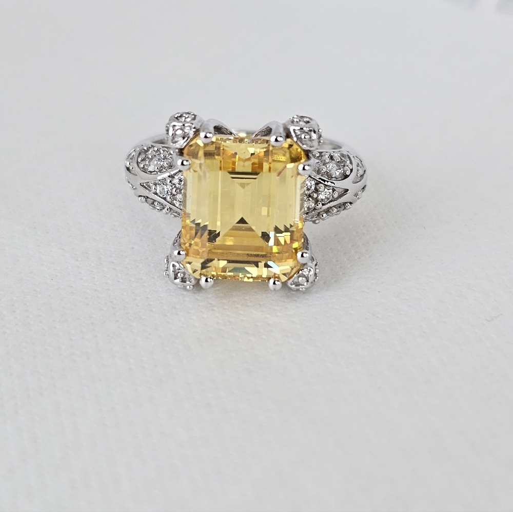 Victoria Wieck Canary Yellow Citrine Absolute Ring Sterling Silver Sz 7! - Picture 4 of 17